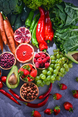 Composition with fresh vegetarian grocery products