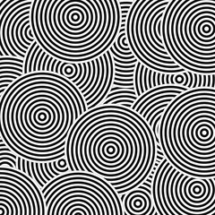Vector geometric lines circle concentric circles pattern,Seamless psychedelic elements