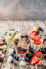 Lemonade, infused water with fresh berries