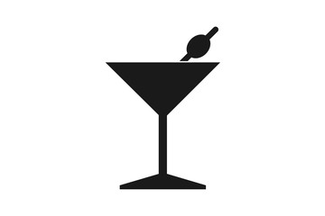 cocktail Icon, wine glass icon Vector illstration