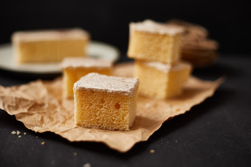 Closeup Milk cake.
