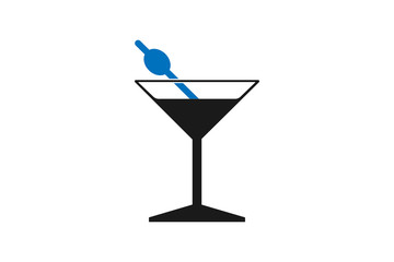 cocktail Icon, wine glass icon Vector illstration