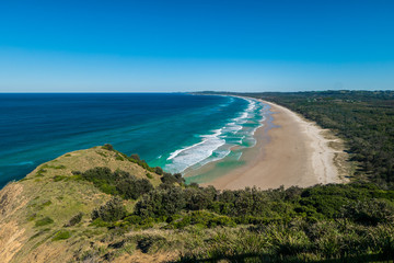 Turqoise ocean at beach Australia Byron Bay