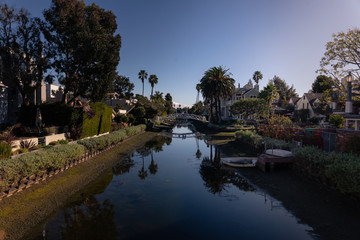 Fototapeta premium View from the canals from Venice Beach in Los Angeles, California, United States.