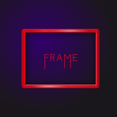 red rectangle modern frame shadowed for your graphics