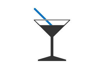 cocktail Icon, wine glass icon Vector illstration