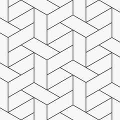 Abstracte geometrische patroon. Een naadloze vector achtergronden herhalende mandenmakerij lineair. Patroon is schoon voor behang, stof, bedrukking. Patroon staat op stalen paneel.