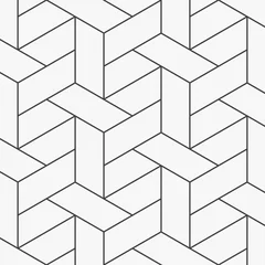 Fototapete Schwarz Weiß geometrisch modern Abstraktes geometrisches Muster. Ein nahtloser Vektorhintergründe, der die Korbwaren linear wiederholt. Muster ist sauber für Tapete, Stoff, Druck. Muster befindet sich im Farbfeldbedienfeld.