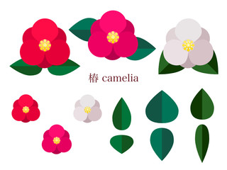 椿のシンプルイラスト