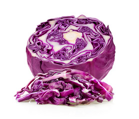 Fototapeta premium slice red cabbage isolated on white background