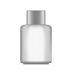 Vector blank realistic square bottle with cap isolated on white background