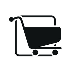 shopping cart illustration, web icon, flat style, truck
