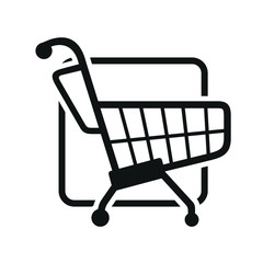 shopping cart illustration, web icon, flat style, truck