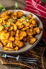 Cauliflower rosettes in a herbal marinade.