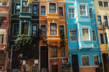 Turkey colorful houses street