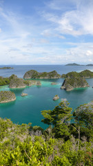 heavenly and remote islands. Piaynemo Lagoon, Fam Archipelago, North Raja Ampat, one of the most beautiful and pristine lagoon in Indonesia
