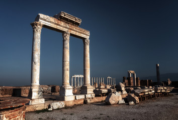 Laodocia Turkey ruins columns white summer sun Greece antiquity