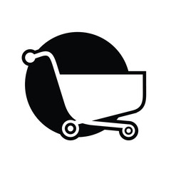 shopping cart illustration, web icon, flat style