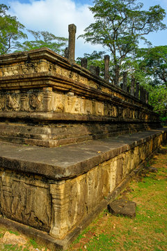 Audience Hall Of The Royal Palace Of Parakramabahu I In Polonnaruwa, Sri Lanka.