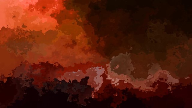 abstract animated twinkling stained background full HD seamless loop video - watercolor splotch liquid effect - color orange brown brick red