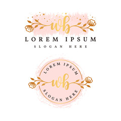 Initial wb feminine logo collections template premium vector