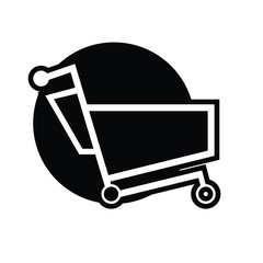 shopping cart illustration, web icon, flat style