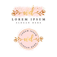 Initial wc feminine logo collections template premium vector