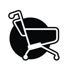 shopping cart illustration, web icon, flat style