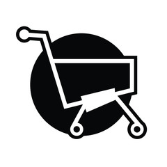 shopping cart illustration, web icon, flat style