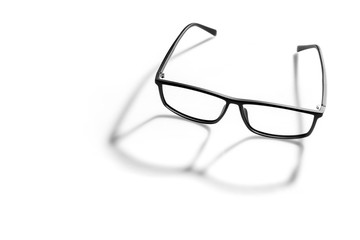 Black eyeglasses isolated on white background