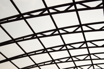 metal truss on a background of blue sky