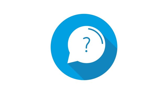 Blue motion graphic icon animation question