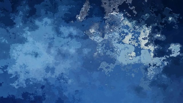 abstract animated twinkling stained background full HD seamless loop video - watercolor splotch liquid effect - color ocean blue