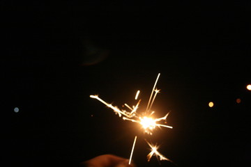 sparkler on black background