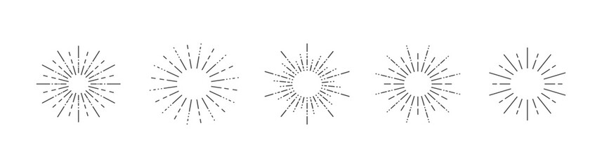 Obraz premium Starburst set on a white background. Isolated background. Vector