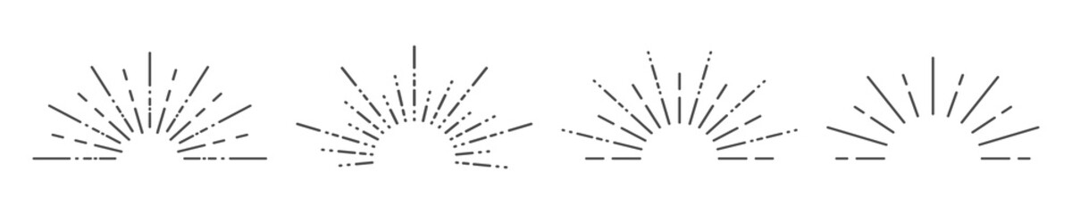 Starburst set on a white background. Isolated background. Vector