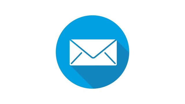 Blue motion graphic icon animation mail