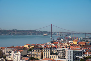 Fototapeta na wymiar aerial view of lisbon portugal