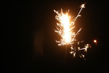 sparkler on black background