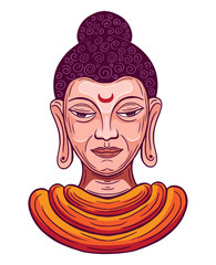 buddha close up face vector