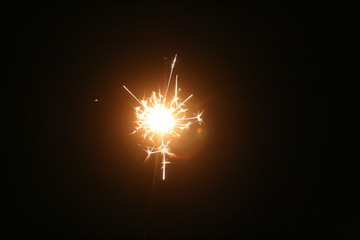 sparkler on black background