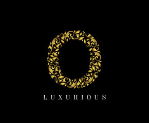 Golden O Luxury Logo Icon, Elegant O Letter Logo Design.