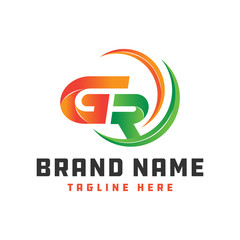 monogram logo design letter GR