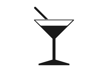 cocktail Icon, wine glass icon Vector illstration