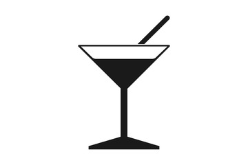 cocktail Icon, wine glass icon Vector illstration