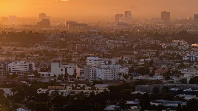 Los Angeles Sunset Skyline From Culver City Time Lapse