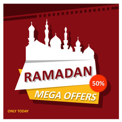 Mega sale banner template design,modern background .Vector illustration