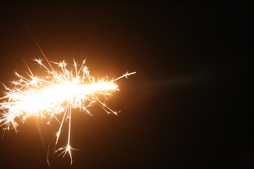 sparkler on black background