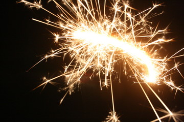 sparkler on black background