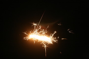 sparkler on black background
